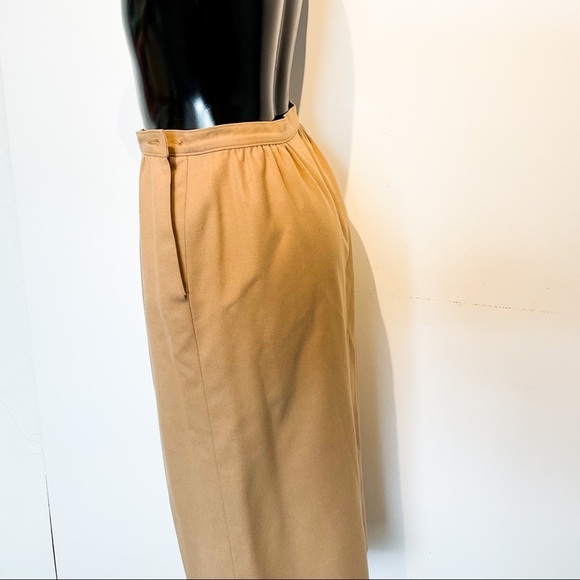 Wool PENDLETON Vintage Long Pencil Skirt In Tan Color - Picture 11 of 12